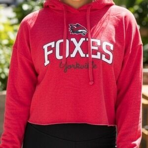 PEL Athletic Yorkville Red Foxes Cropped Hoodie Sweatshirt Women's Small‎